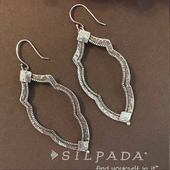 Silpada ‘Vintage Frame’ Sterling Silver Etched Earrings W3282 - Picture 8 of 15